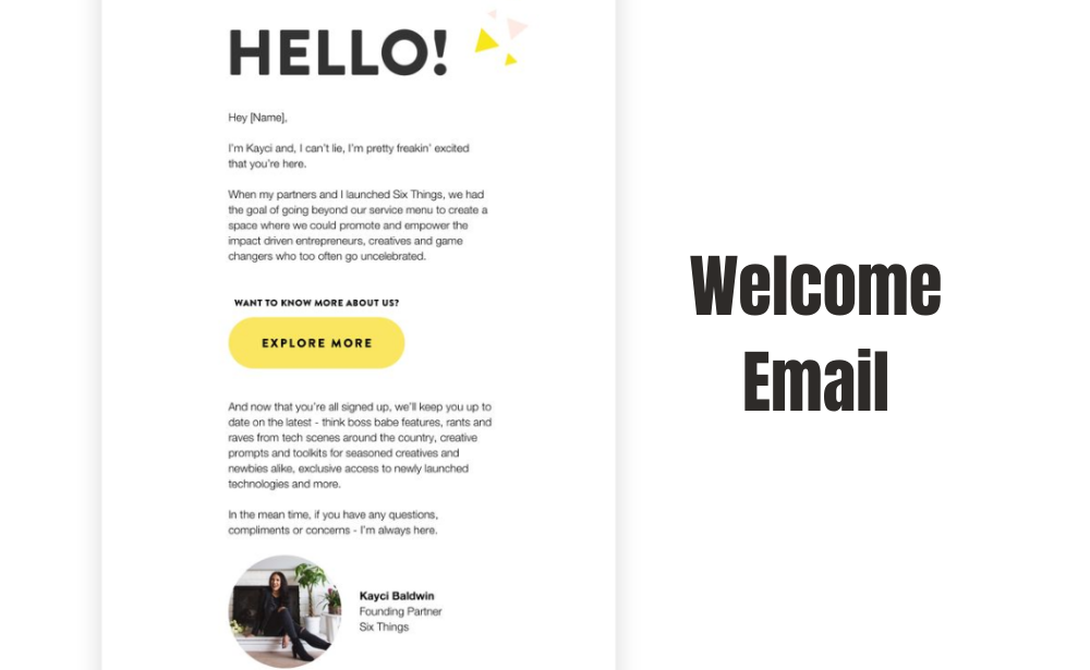 Welcome email